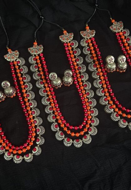 Three Layer Terracotta chain with jhumka