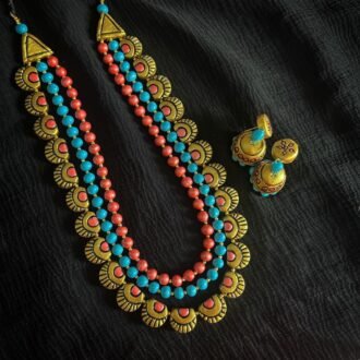 Three Layer Terracotta chain with jhumka