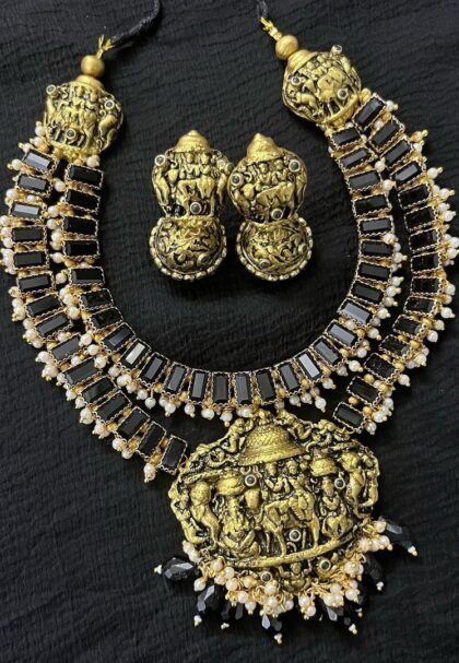 Grand Two Layer Terracotta Bridal Necklace set