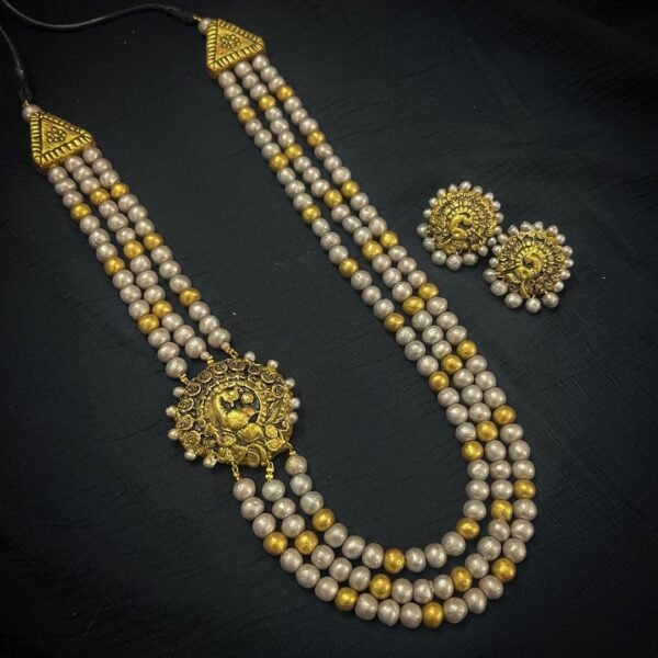 3 layer white golden pearl set
