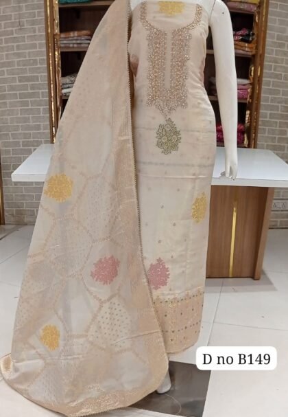 Pure banarsi silk tissue fabric