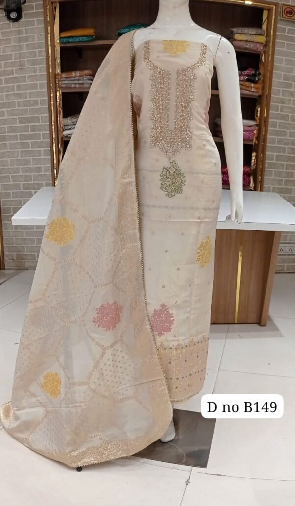 Pure banarsi silk tissue fabric