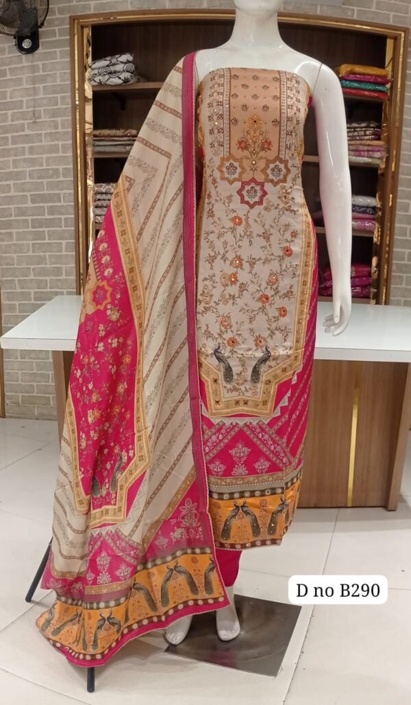 Soft muslin silk suit