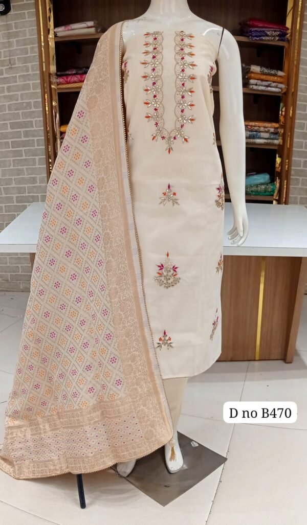 Pure maheshwari silk dress material