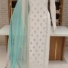 Pure chiffon suit with beautiful hand work
