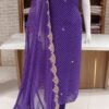 Pure Georgette dress material Neck work