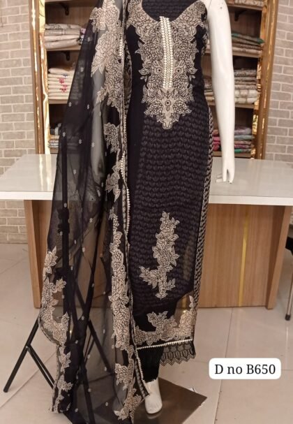Imported soft organza semi stitched