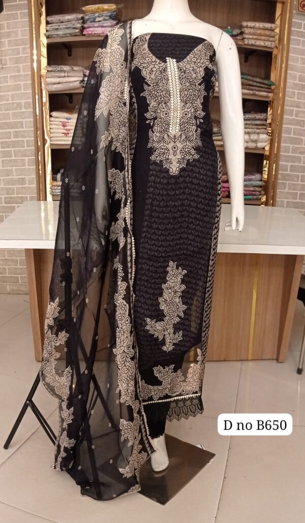 Imported soft organza semi stitched
